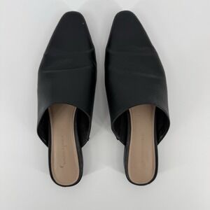 Banana Republic Women's Leather Black Slip-On Mules Flats Size 8 Classy